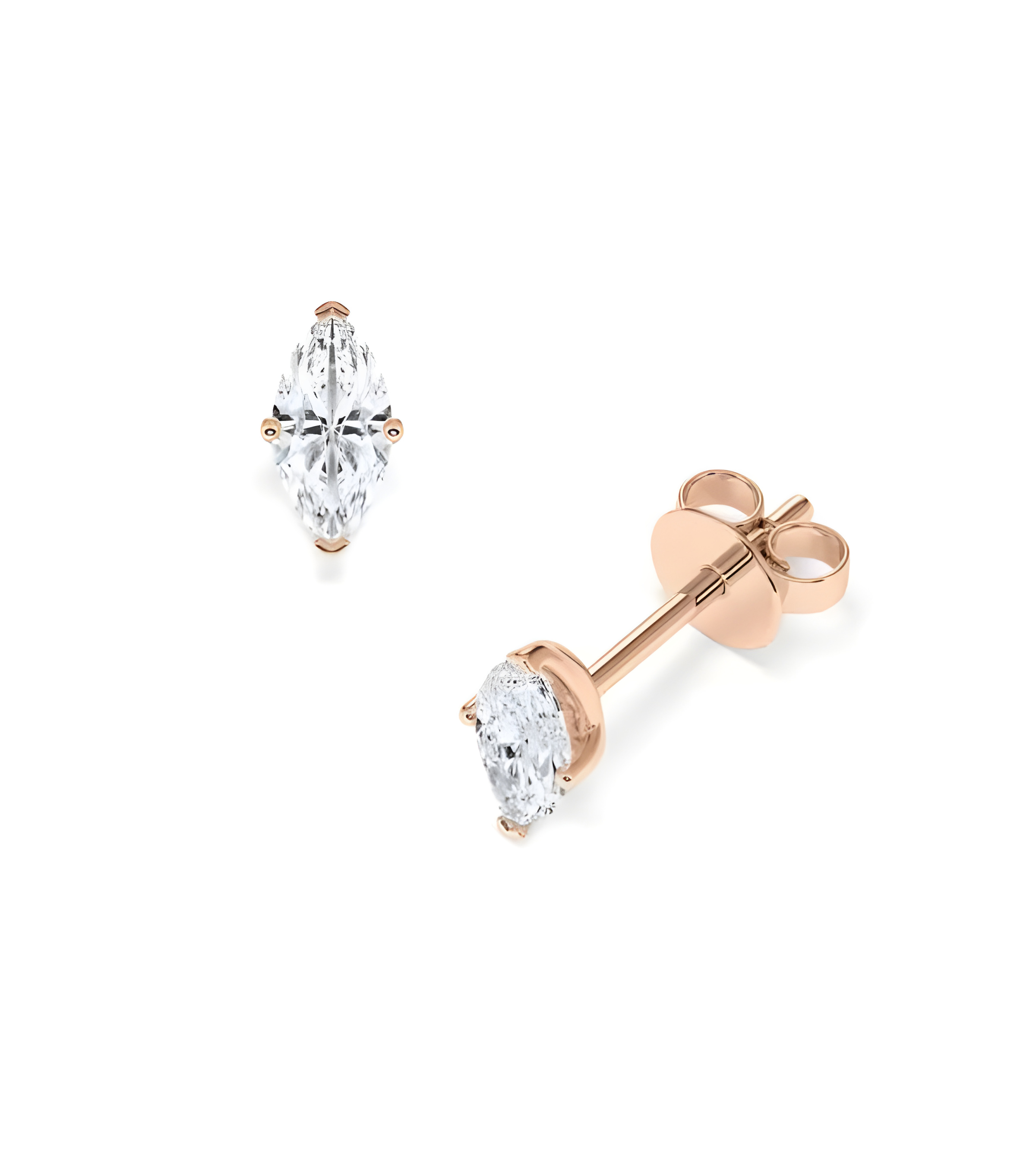 Pendientes marquesa en oro o platino con diamantes laboratorio I Staring