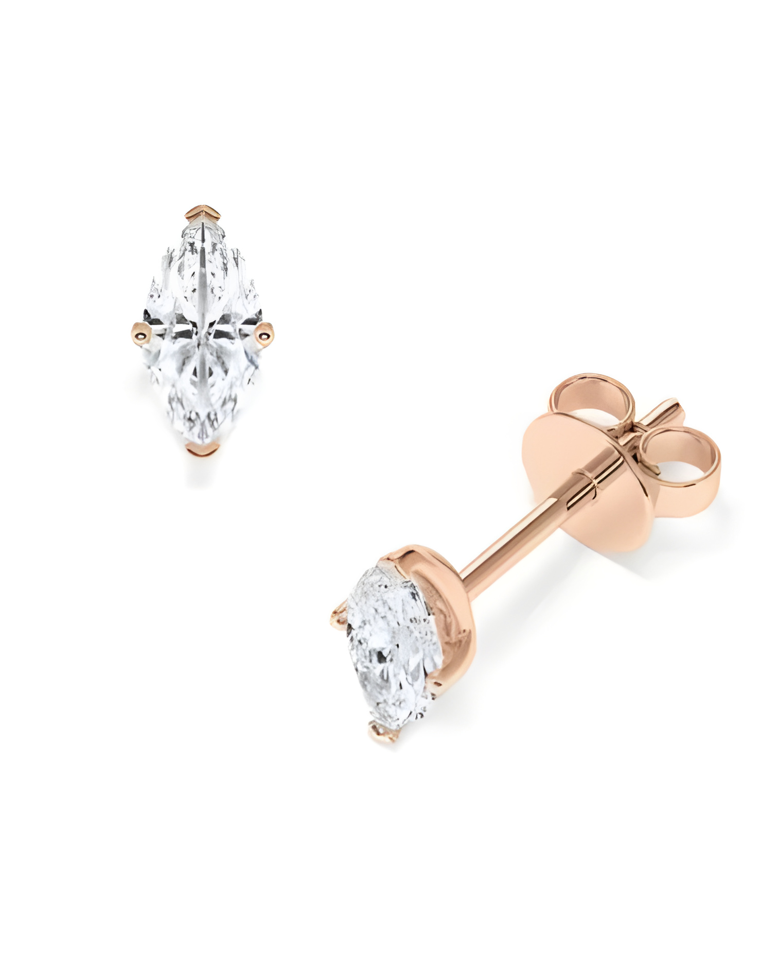 Pendientes marquesa en oro o platino con diamantes laboratorio I Staring