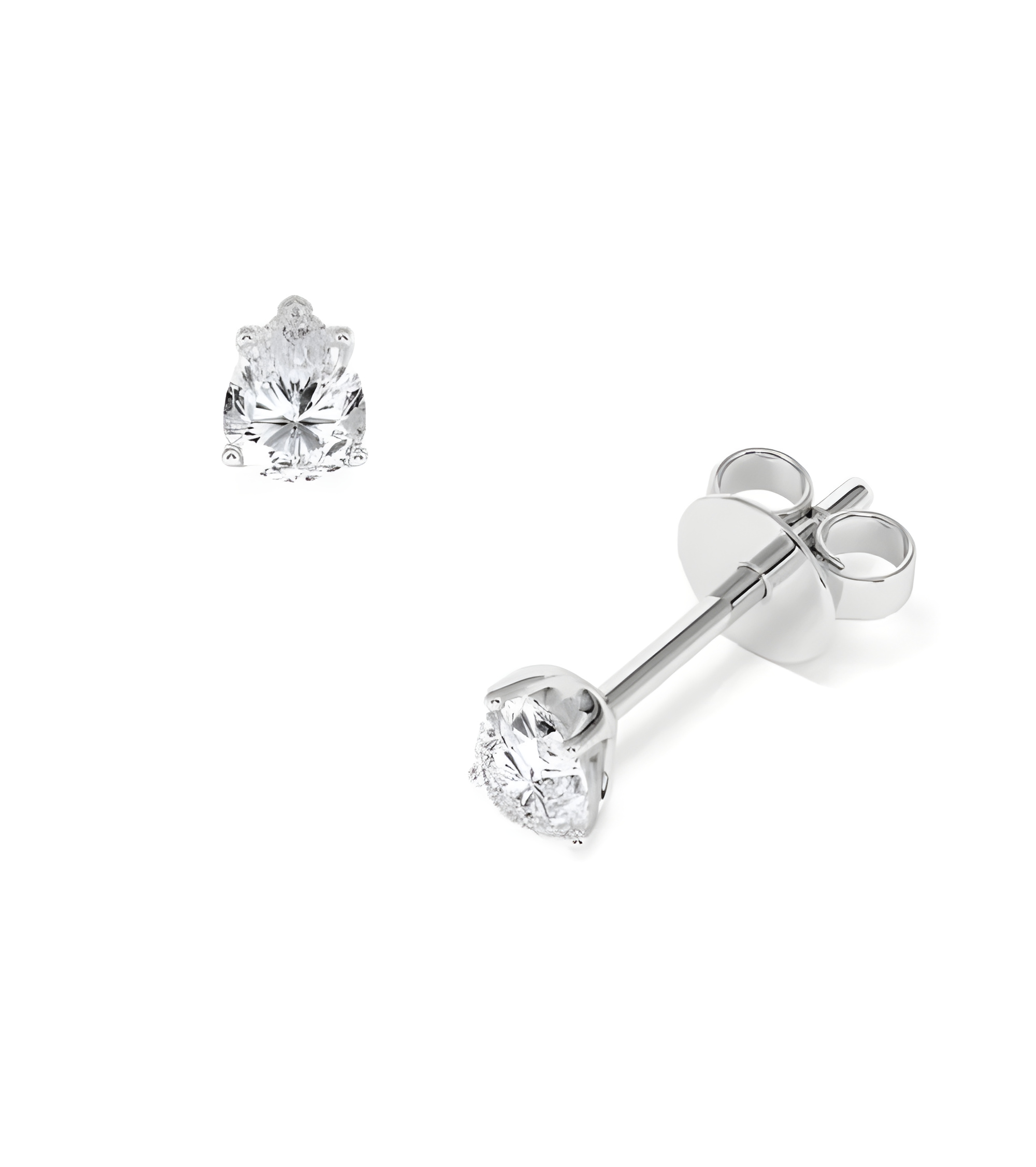 Aros económicos de oro blanco de 18 quilates con diamantes