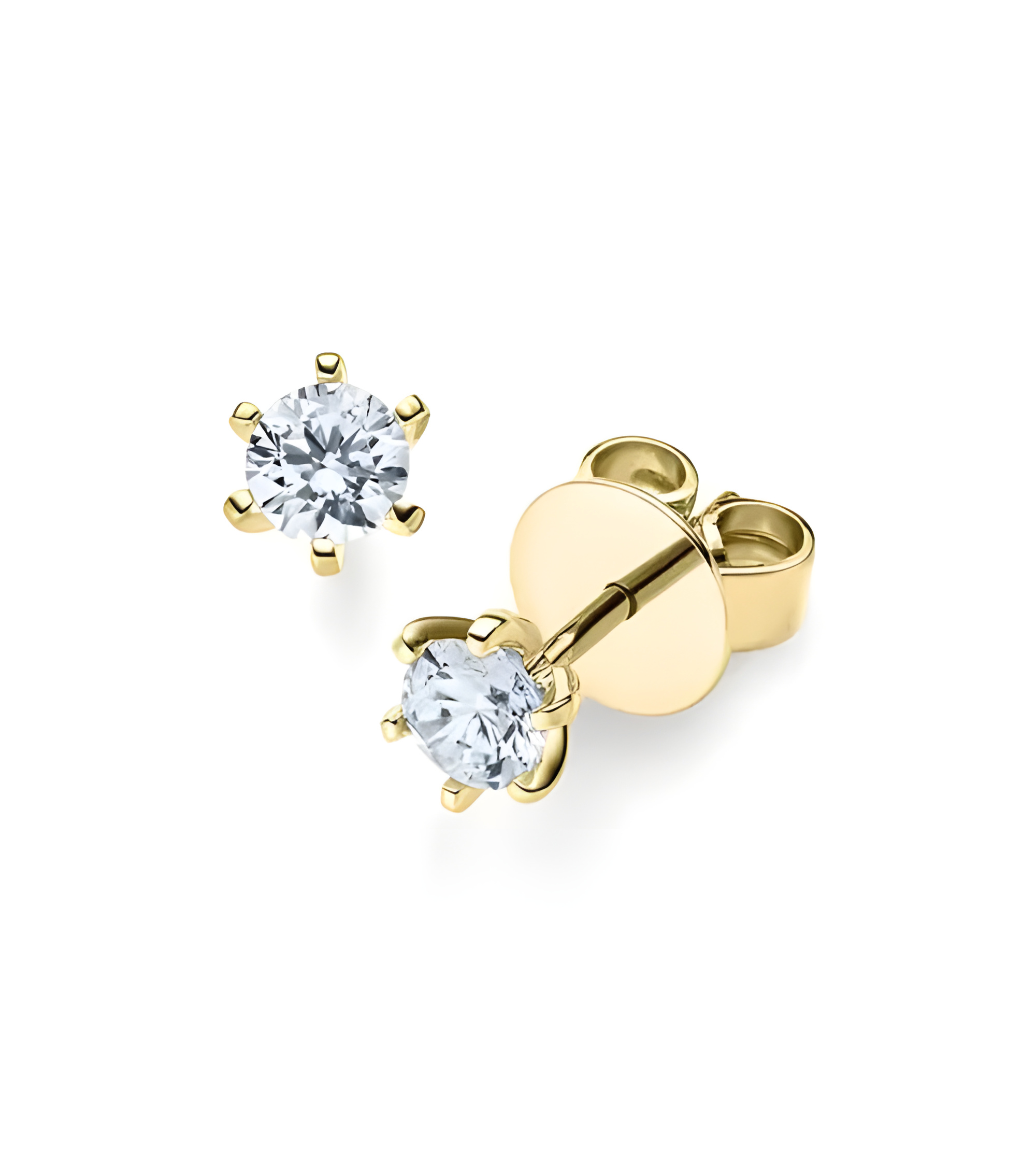 Aros económicos de oro blanco de 18 quilates con diamantes