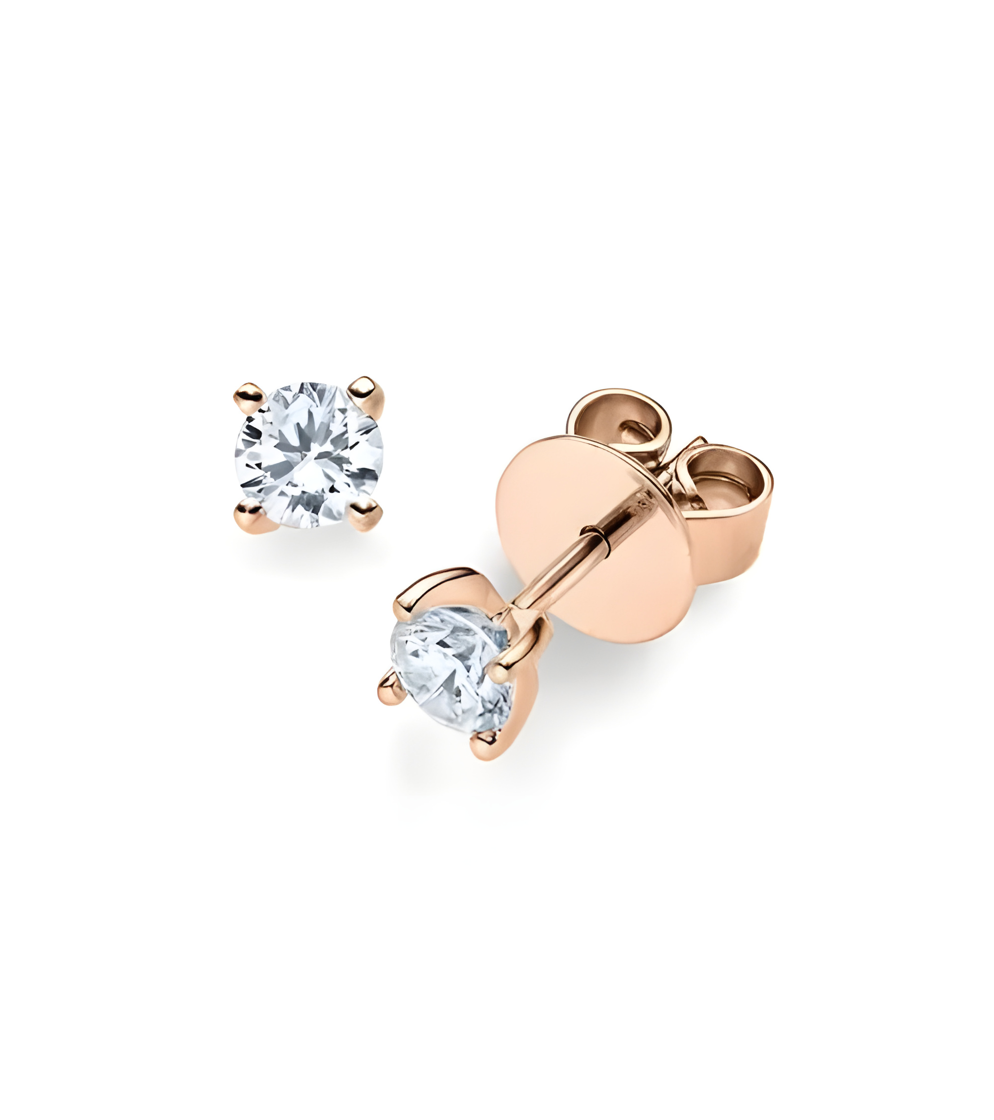 Aros económicos de oro blanco de 18 quilates con diamantes