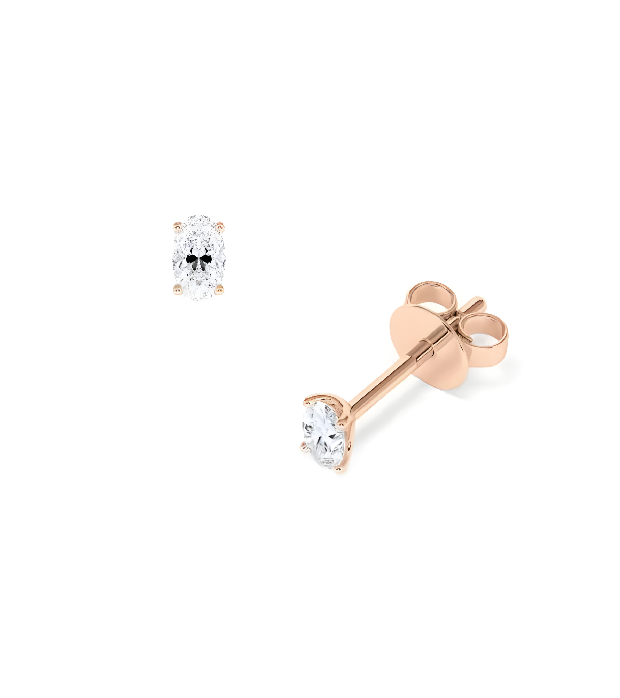 Pendientes Oval en oro rosa 18k con diamantes naturales | Staring