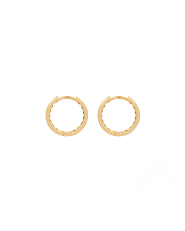 18 Karat Gold Creole Earrings with Click Closure | Staring