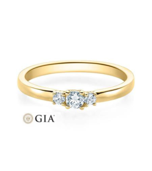 Anillo de compromiso con 3 diamantes en oro blanco o platino | Staring