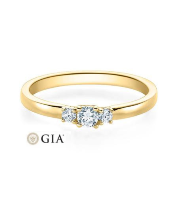 Anillo de compromiso con 3 diamantes en oro blanco o platino | Staring