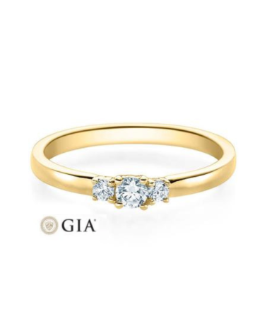 Anillo de compromiso con 3 diamantes en oro blanco o platino | Staring