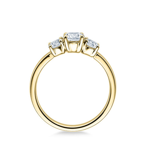 Anillo de compromiso con 3 diamantes en oro blanco o platino | Staring