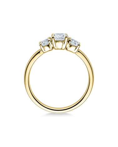 Anillo de compromiso con 3 diamantes en oro blanco o platino | Staring