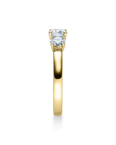 Anillo de compromiso con 3 diamantes en oro blanco o platino | Staring
